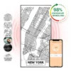 Wonderwall Air Art Smart Infrarotheizung Map New York 60x120cm 700W