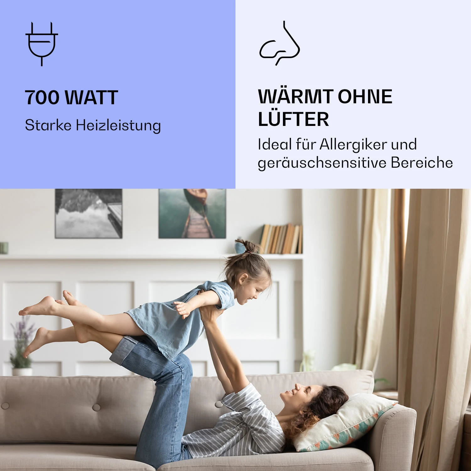 Wonderwall Air Art Smart Infrarotheizung See Vertikal 60x120cm 700W – Bild 5