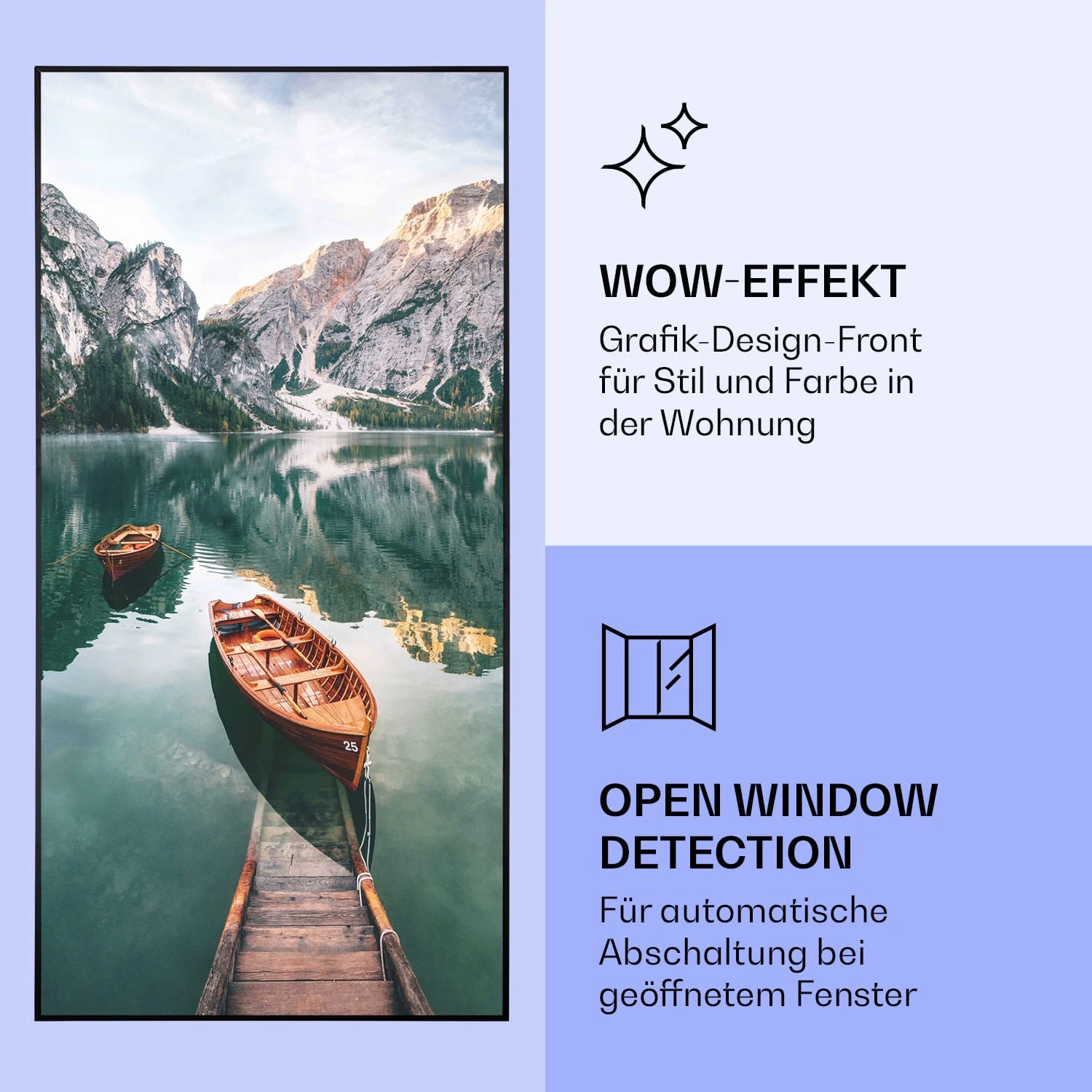 Wonderwall Air Art Smart Infrarotheizung See Vertikal 60x120cm 700W – Bild 6