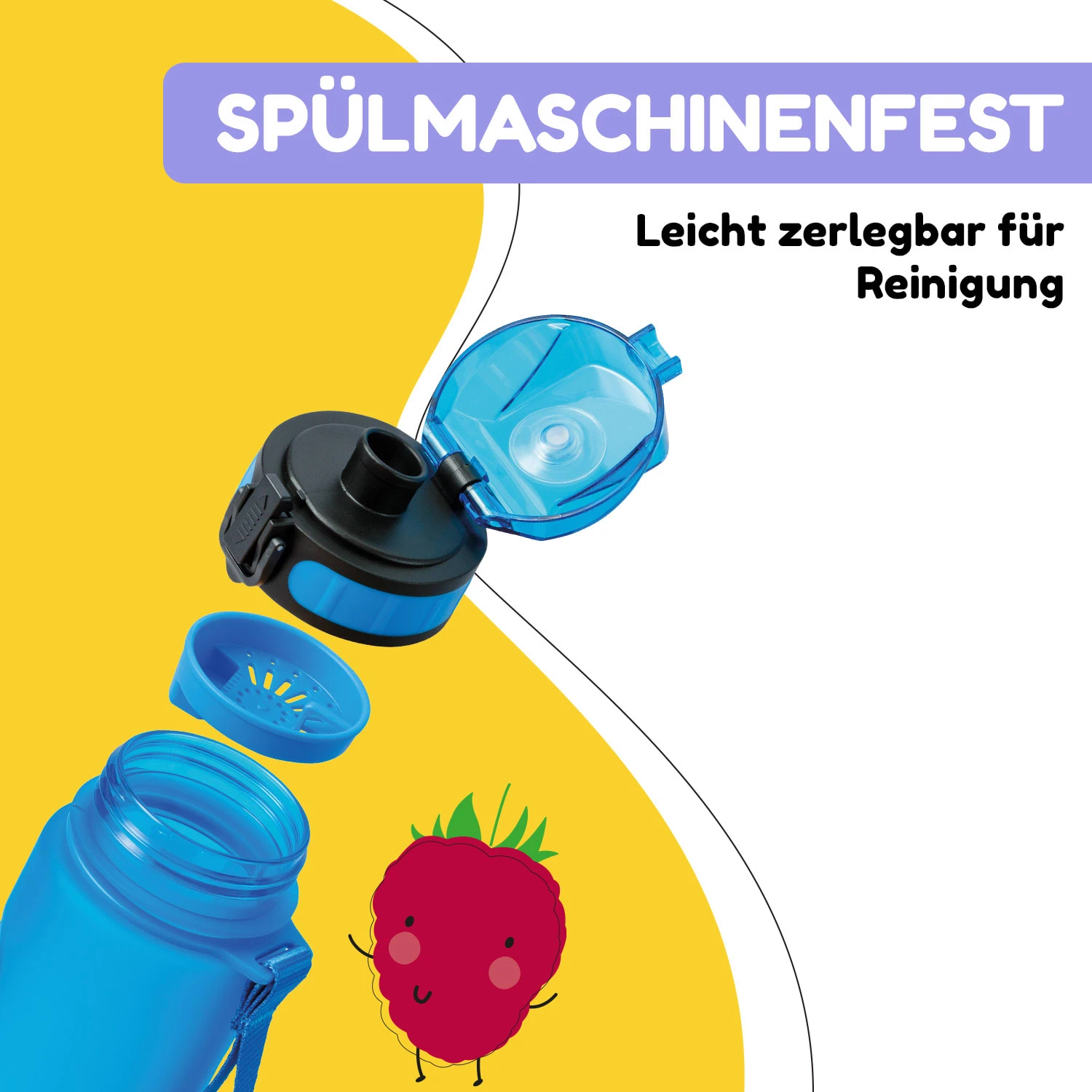 Schmatzfatz Trinkflasche Sportflasche 500 Ml 24 Cm Tritan – Bild 4