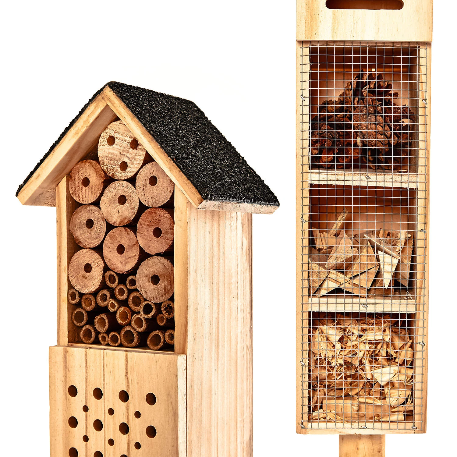 Insektenhotel Mit Erdspieß Ganzjährig Bewohnbar Holz – Bild 3