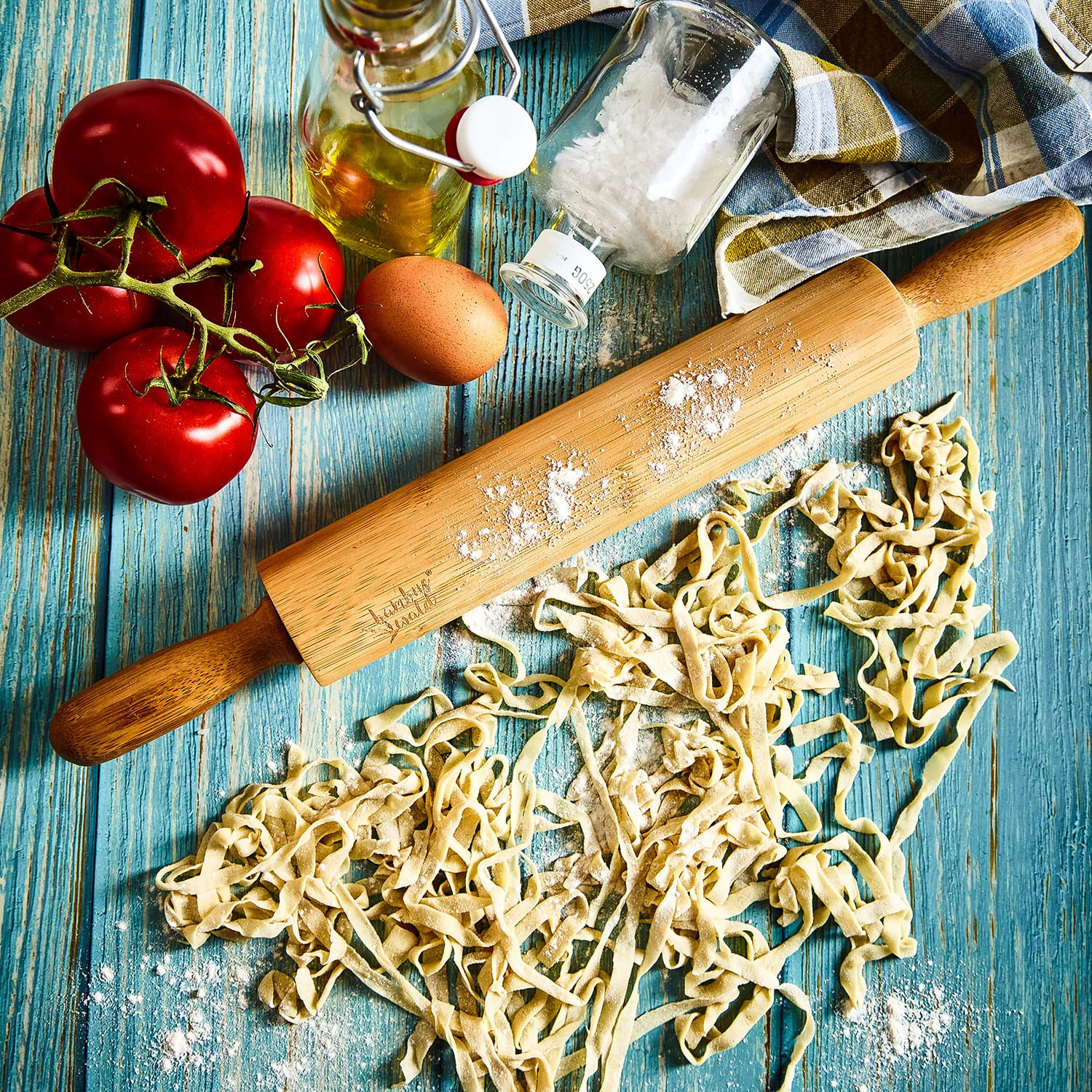 Nudelholz 100 % Bambus 43 X 5 Cm (LxØ) Glatte Oberfläche Bambus – Bild 2