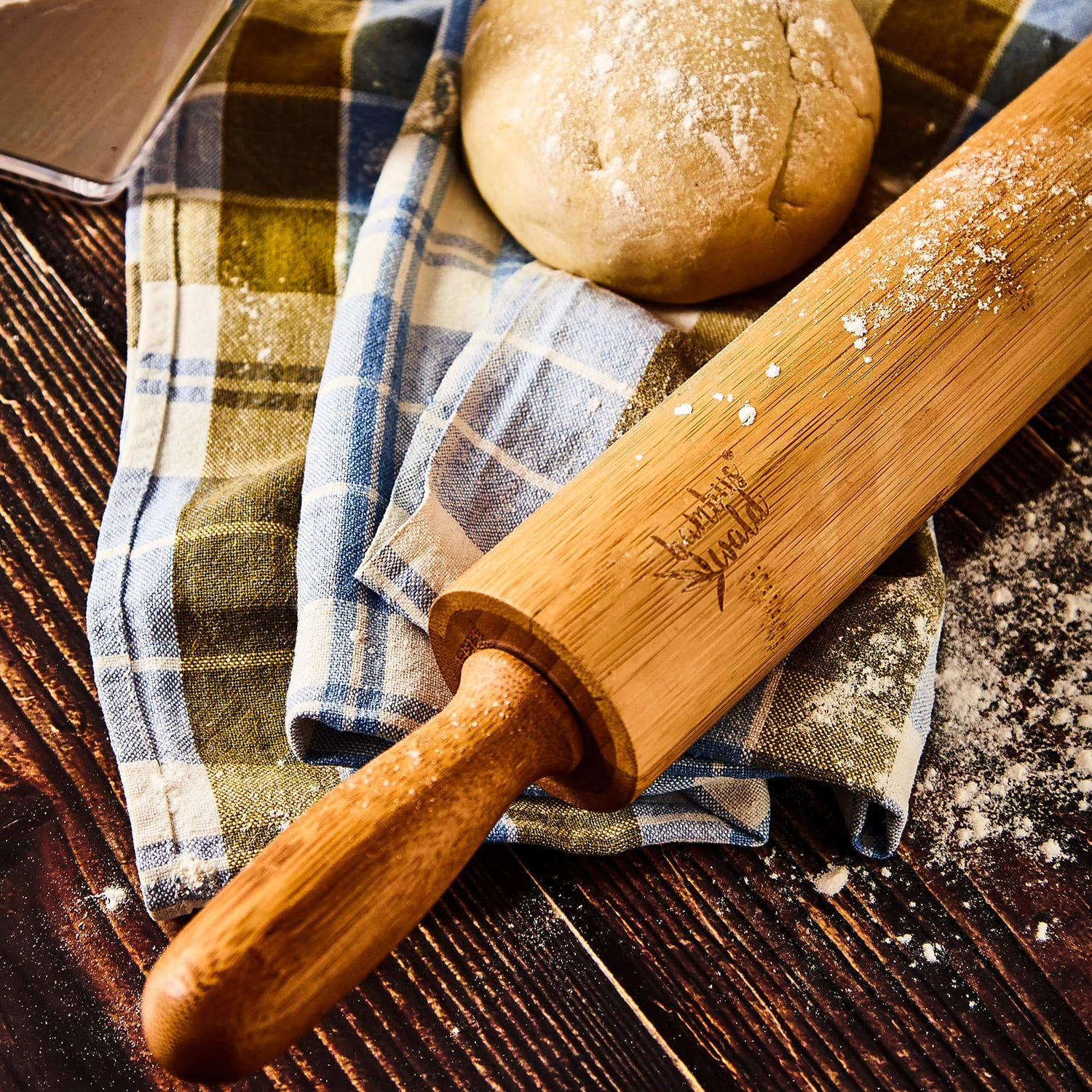 Nudelholz 100 % Bambus 43 X 5 Cm (LxØ) Glatte Oberfläche Bambus – Bild 3