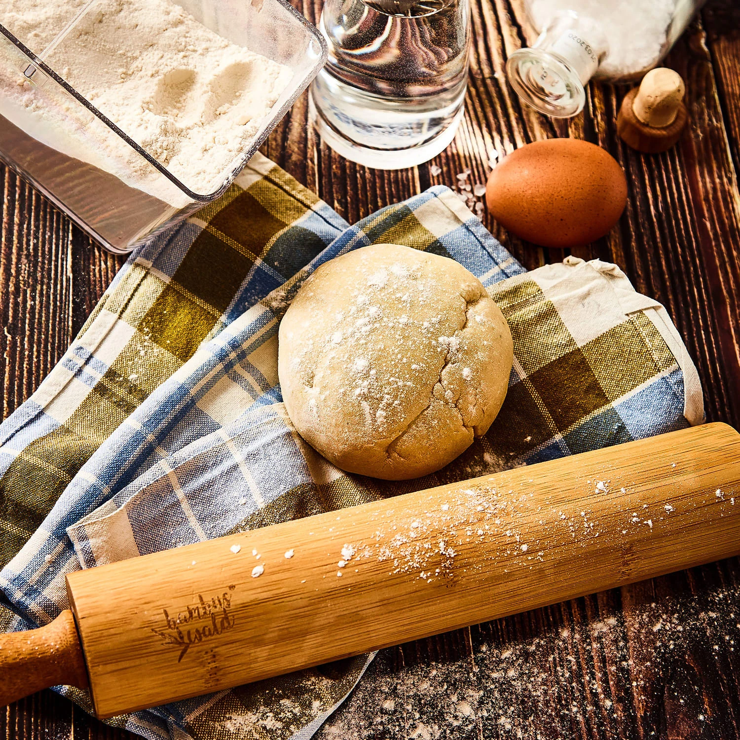 Nudelholz 100 % Bambus 43 X 5 Cm (LxØ) Glatte Oberfläche Bambus – Bild 4