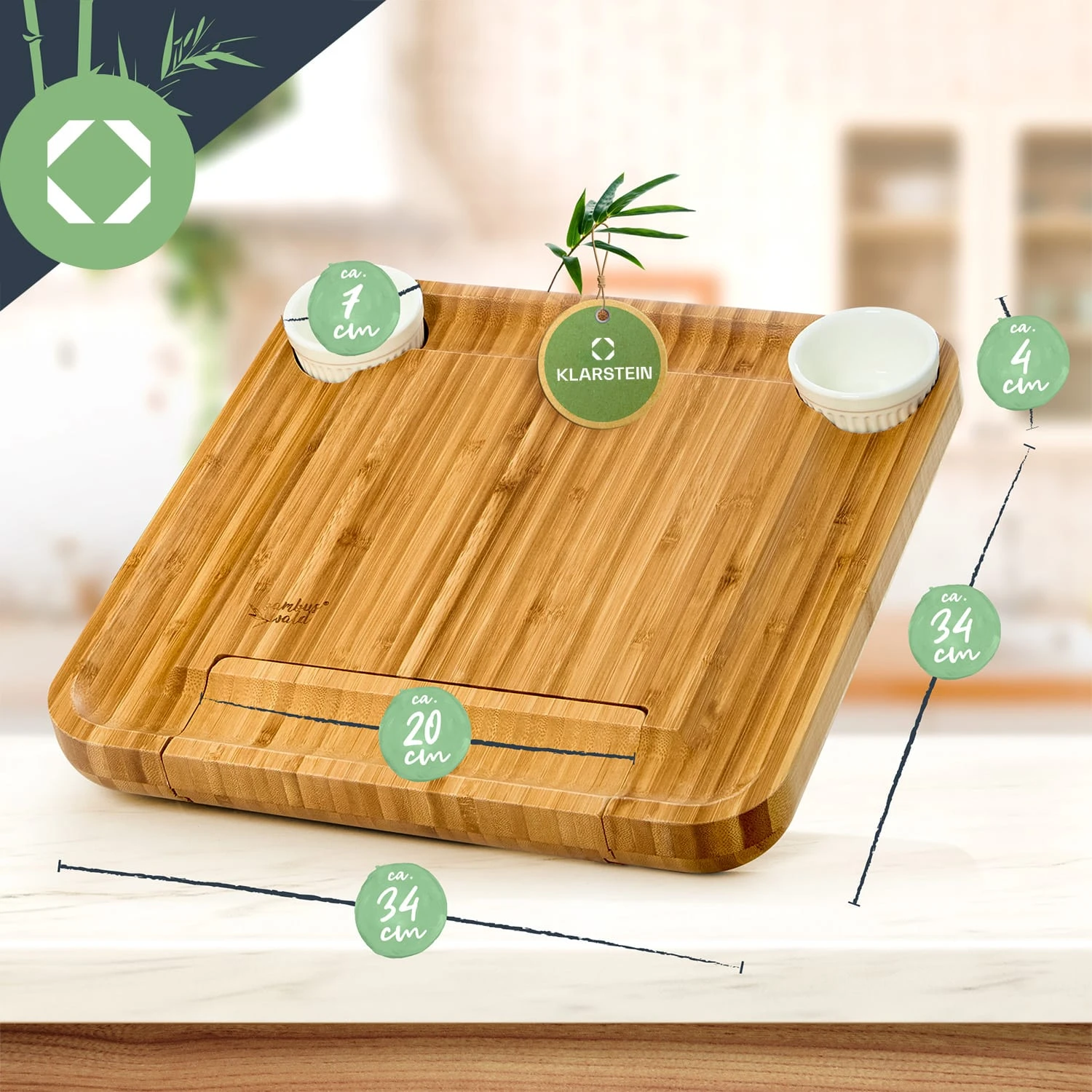 XXL-Käsebrett Schublade 34 X 4,5 X 34 Cm Käsebesteck Pflegeleicht – Bild 6