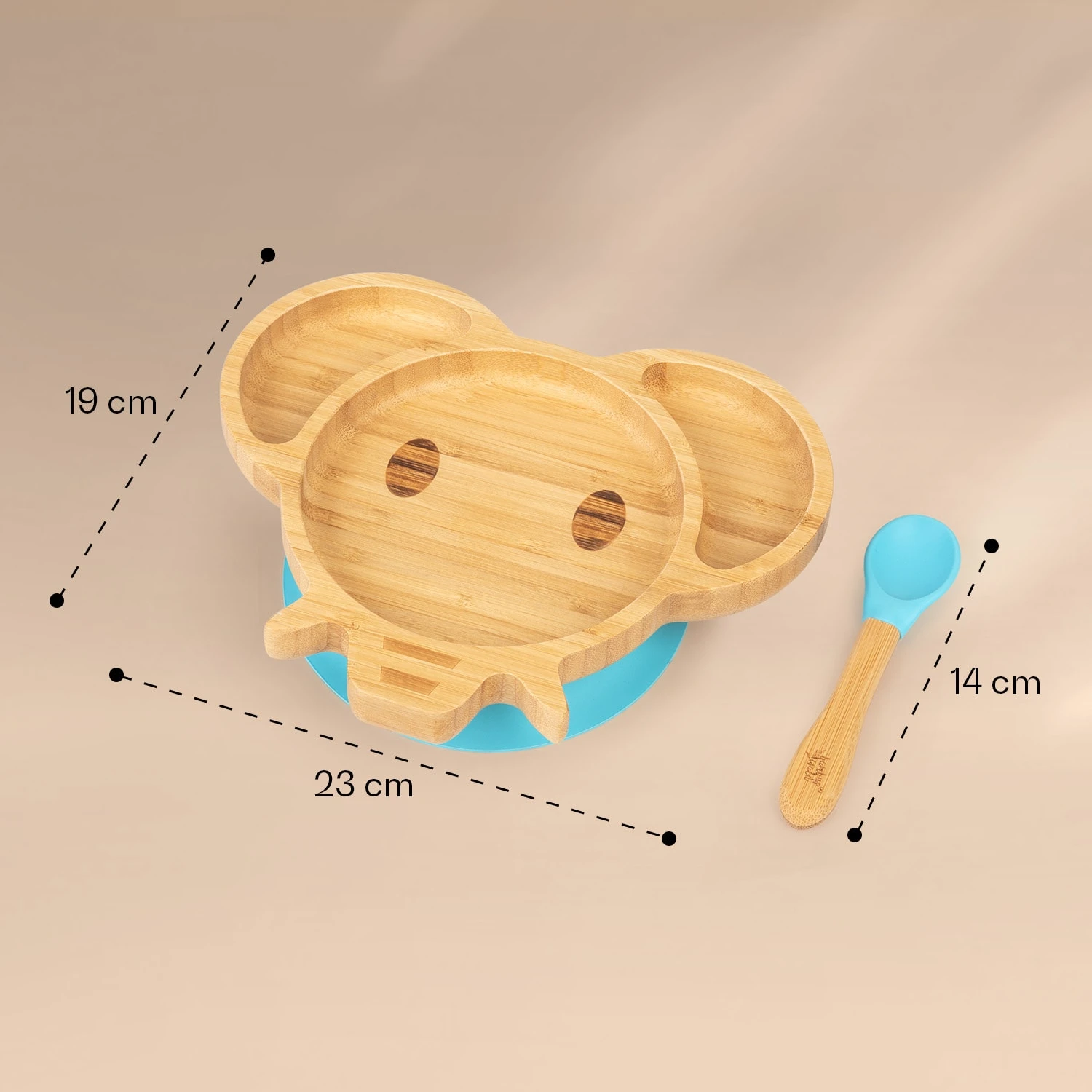 Kindergeschirr Bambusteller & Löffel 250 Ml Inkl. Saugnapf 18 X 18 Cm – Bild 6