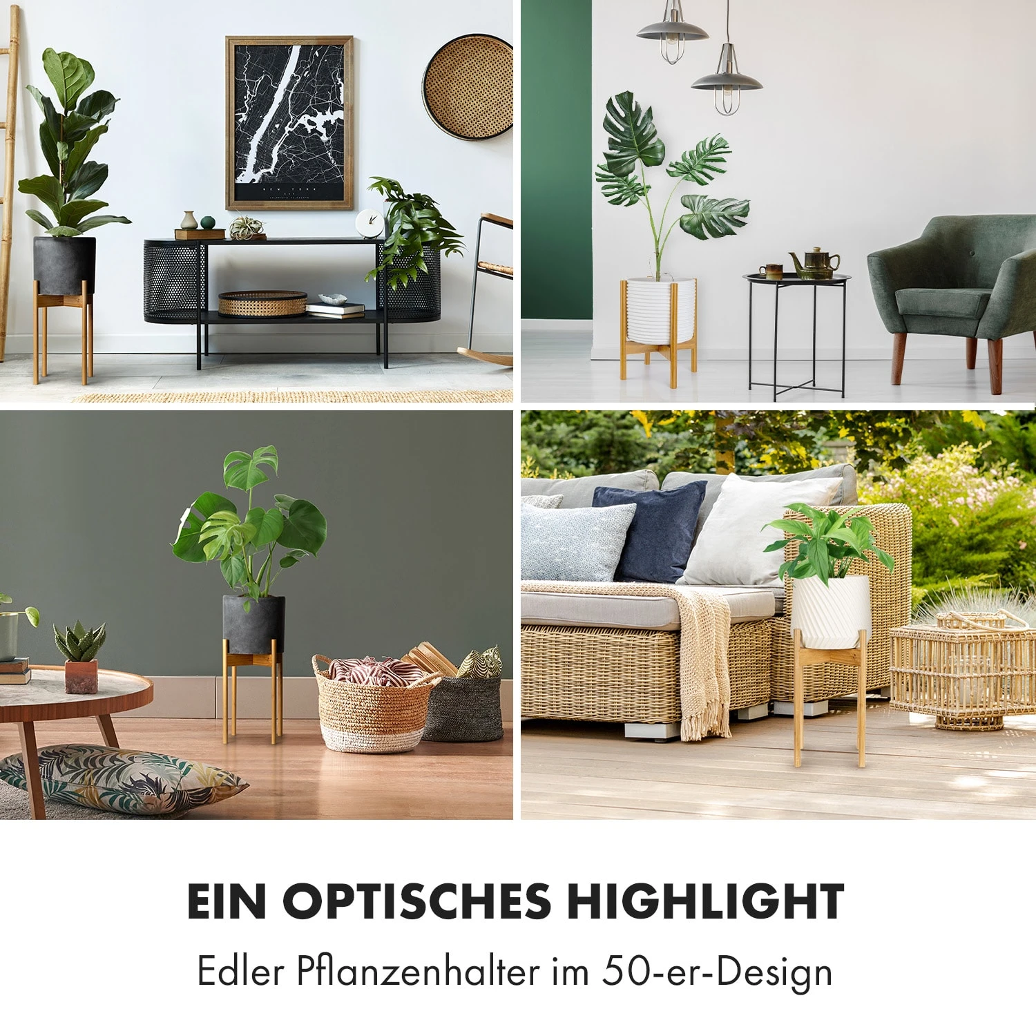 Zeist Pflanzenhalter 2 Höhen Kombinierbar Steck-Design Naturbelassen – Bild 2