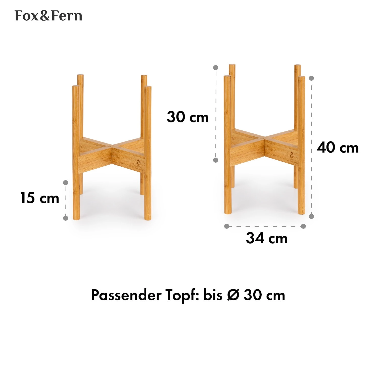 Zeist Pflanzenhalter 2 Höhen Kombinierbar Steck-Design Naturbelassen – Bild 6