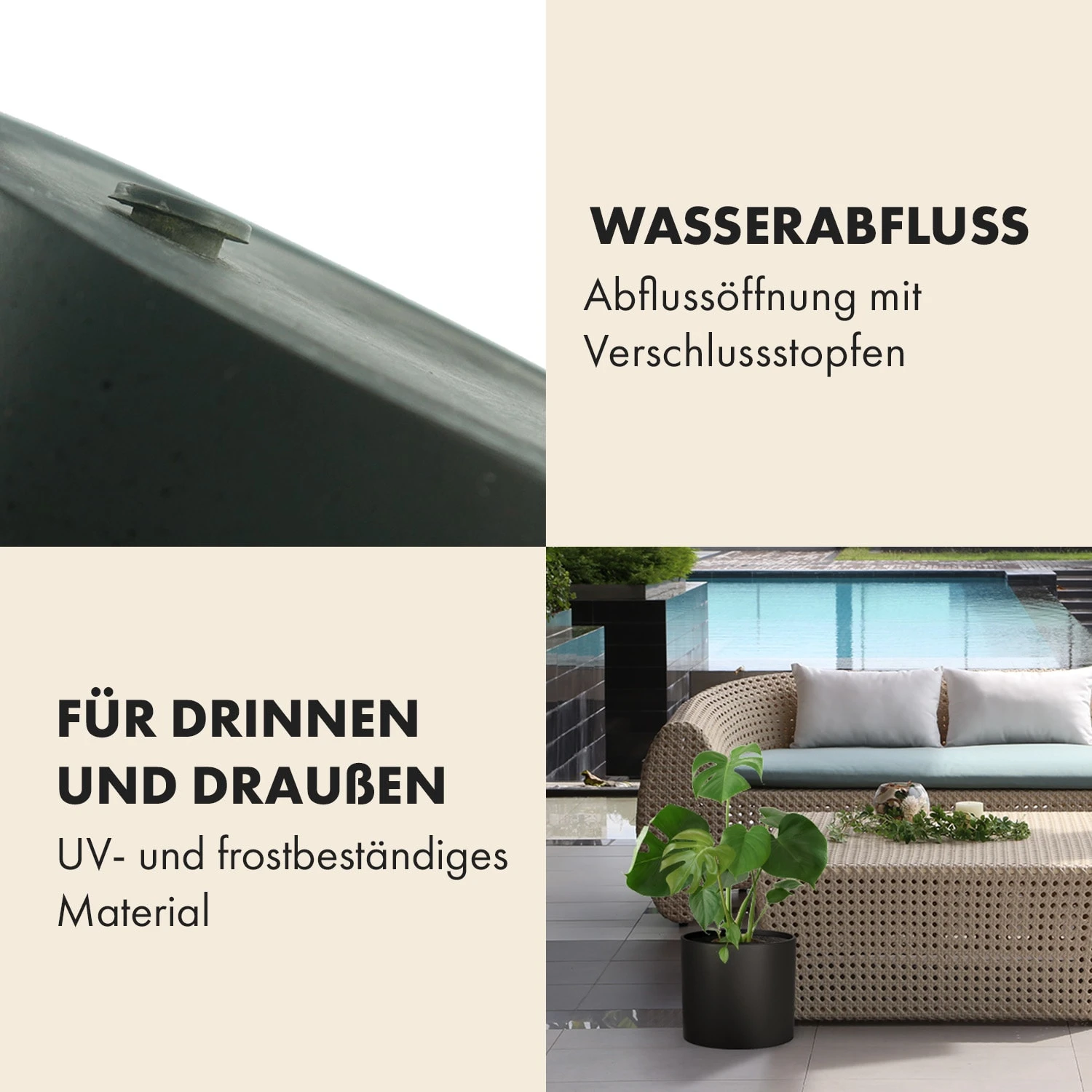 Gendt Pflanztopf Übertopf Faserstein In/Outdoor – Bild 4