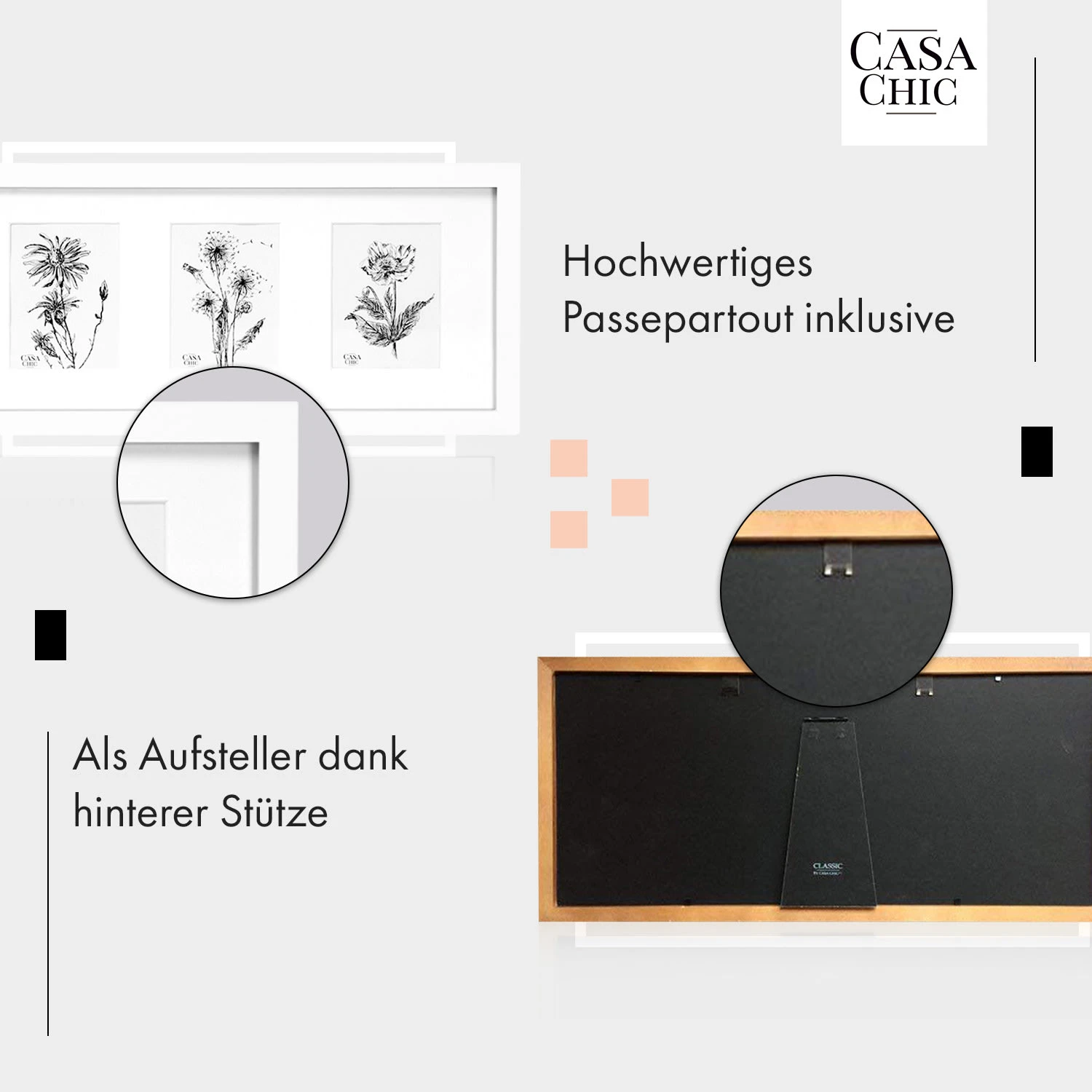 Moorgate Bilderrahmen Rechteckig 3er-Rahmen 15 X 10 Cm Passepartout Holz – Bild 4