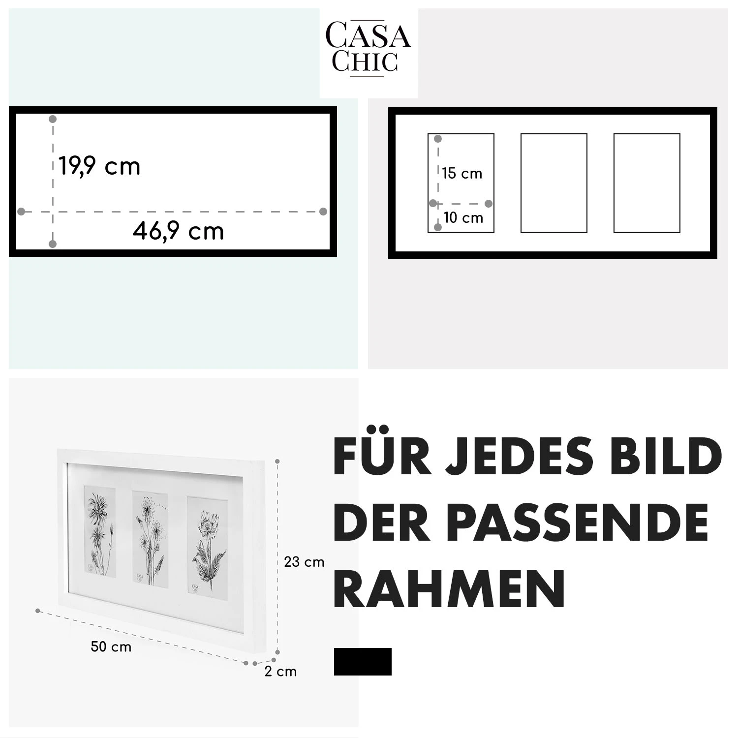 Moorgate Bilderrahmen Rechteckig 3er-Rahmen 15 X 10 Cm Passepartout Holz – Bild 5