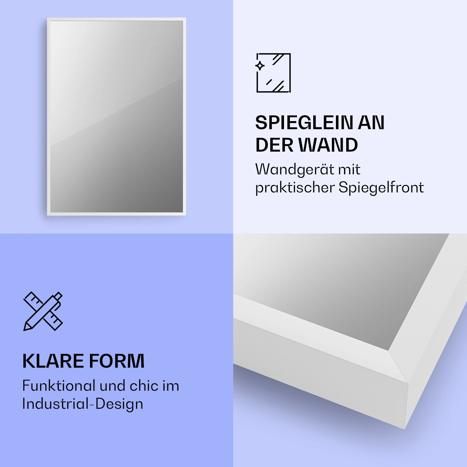 La Palma 750 Smart 2-in-1 Heizgerät Infrarot Konvektor 85x60cm 750W Spiegelfront – Bild 3