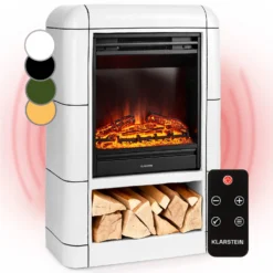 Dukono Elektrokamin 1800 W LED-Flammen Heizlüfter Timer Holzfach