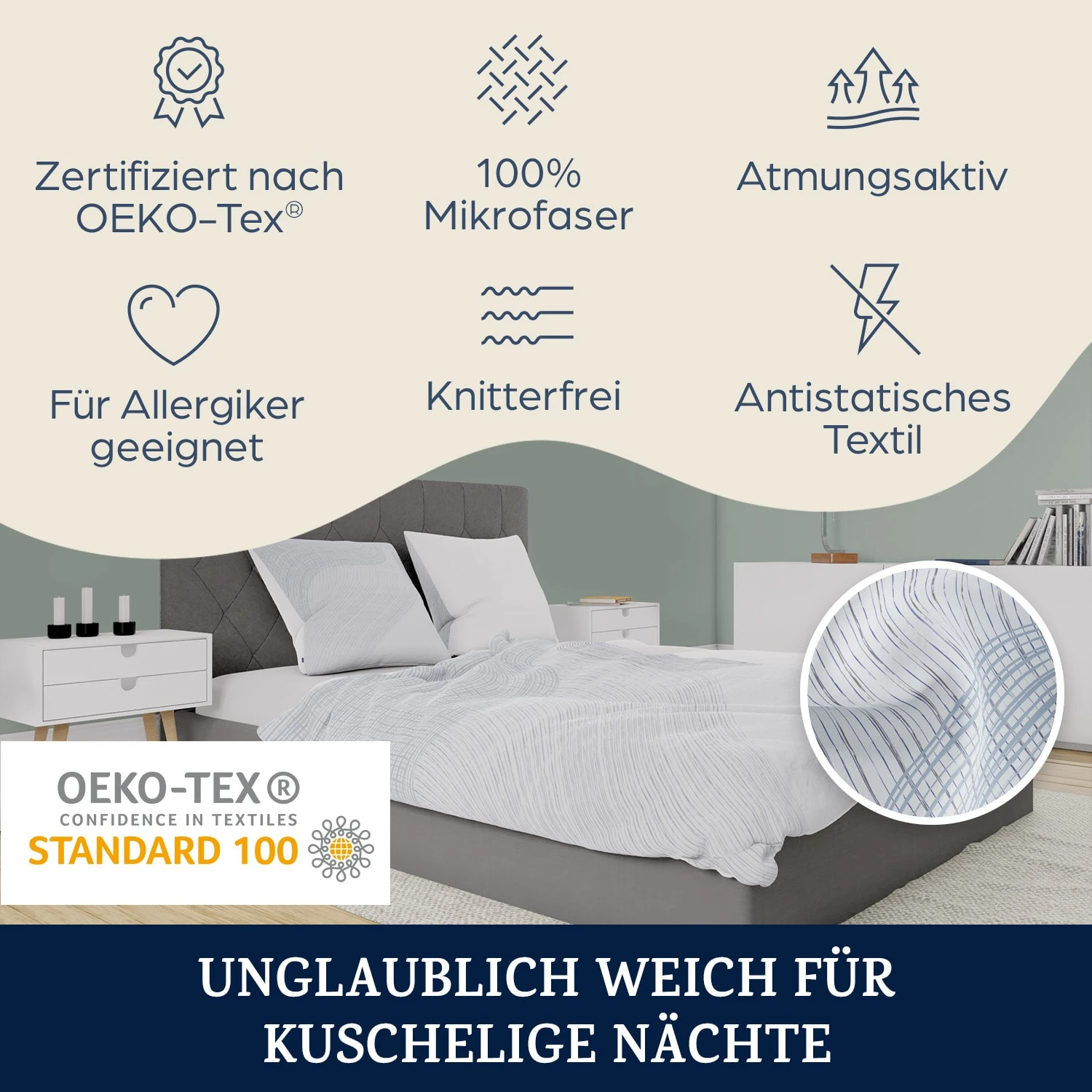 Soft Wonder-Edition Bettwäsche 240x220 Cm Mikrofaser – Bild 2