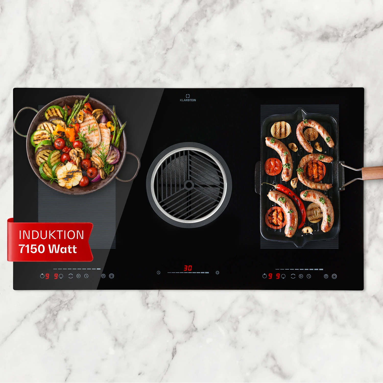 Full House 3.0 Down Air System Induktionsherd DownAir-Haube 655 M³/h