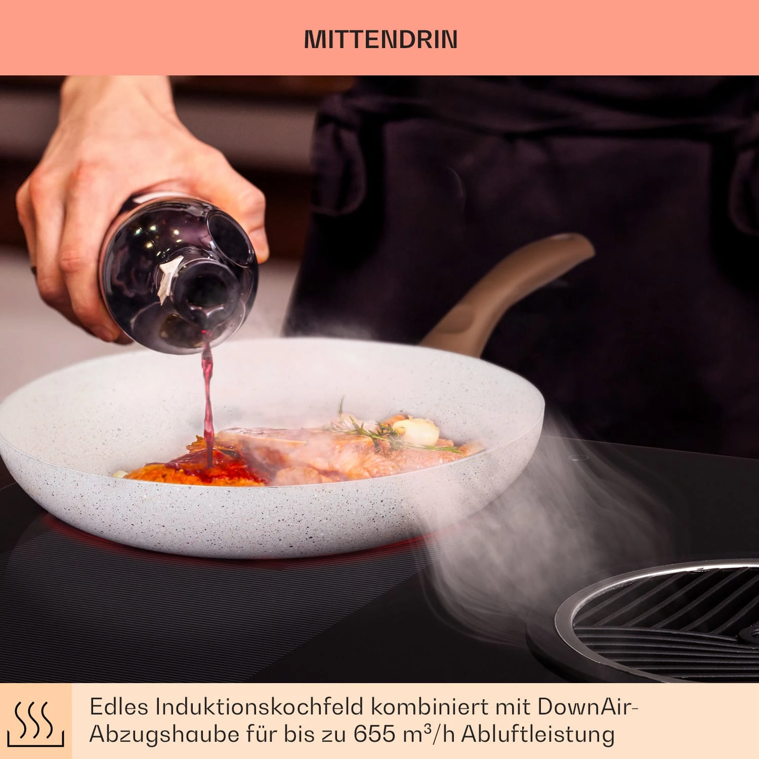 Full House 3.0 Down Air System Induktionsherd DownAir-Haube 655 M³/h – Bild 3