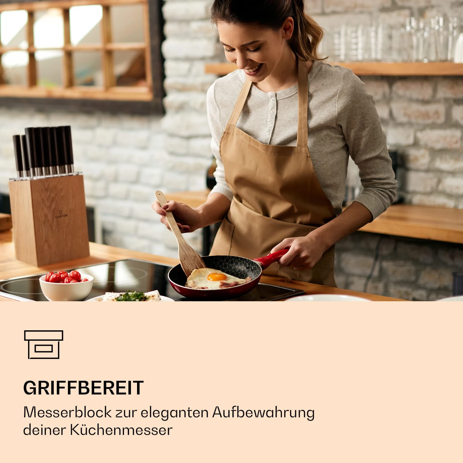 Kitano XL 13tlg. Messer-Set Mit Block 12 Messer Stahl Edler Holzblock – Bild 2