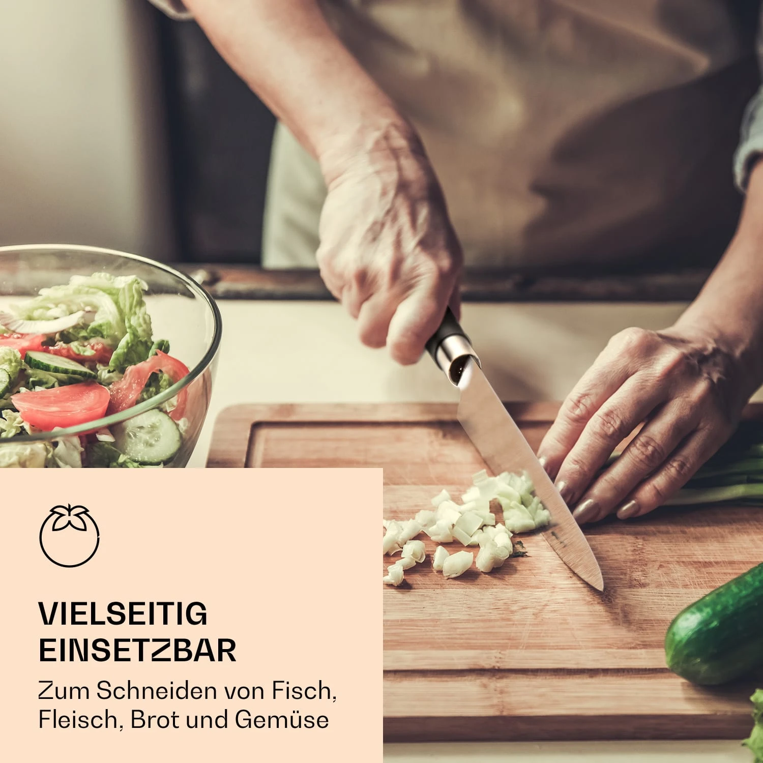 Kitano XL 13tlg. Messer-Set Mit Block 12 Messer Stahl Edler Holzblock – Bild 4