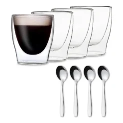 DUOS Doppelwandiges Glas 200 Ml Thermofunktion Inkl. Edelstahl-Löffel