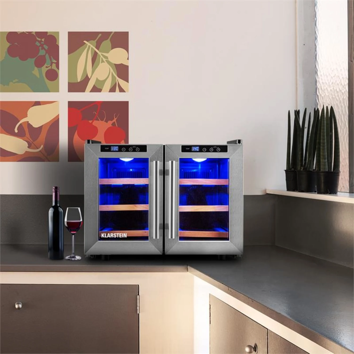 Reserva Saloon Weinset 2-teilig Weinkühlschrank Weinregal – Bild 3