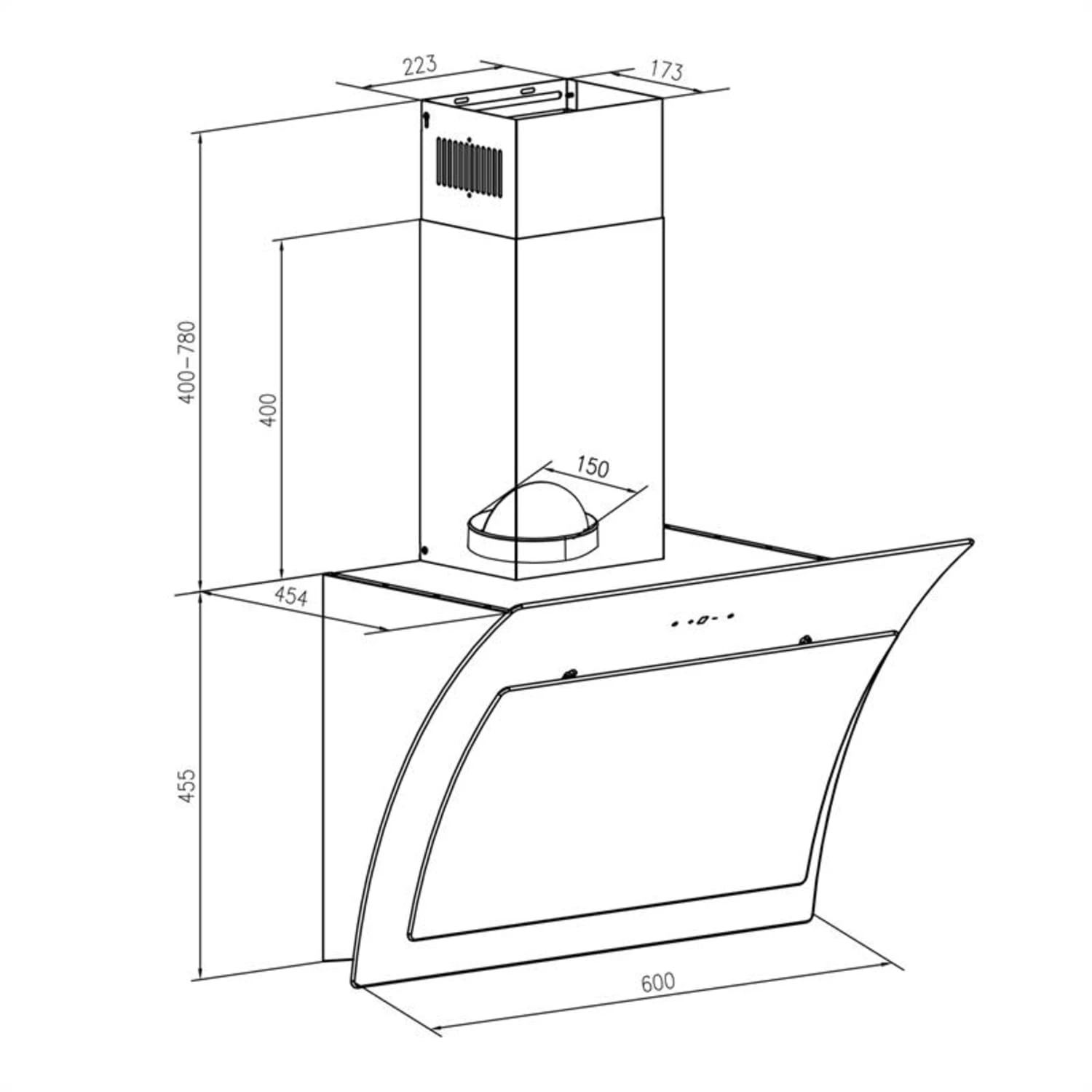 Sabia 60 Dunstabzugshaube 60cm | 600 M³/h | Energieeffizienzklasse A | Inklusive 2 X Aktivkohlefilter – Bild 7