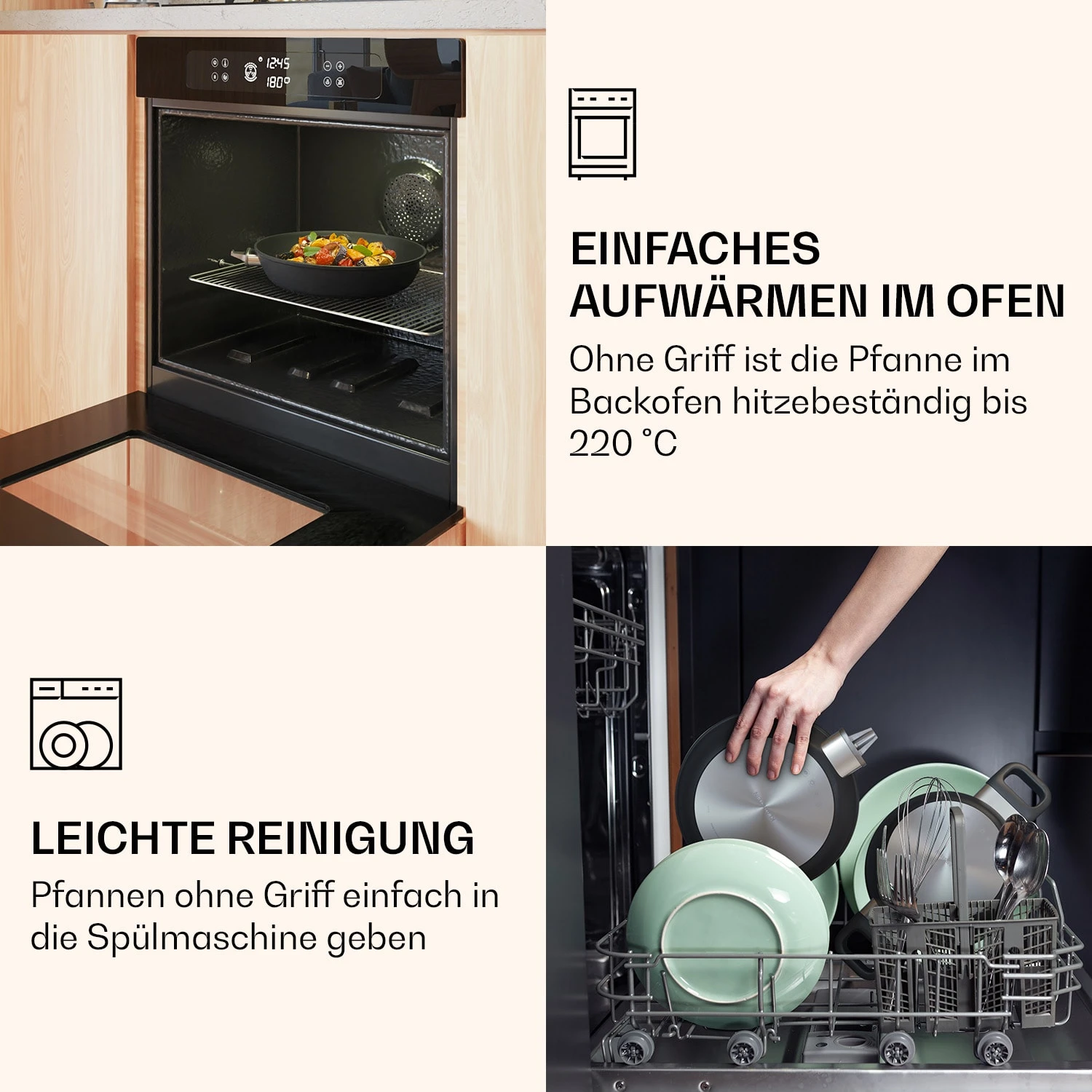 Noto Endurance Topf- Und Pfannenset Geschmiedetes Aluminium Ergonomische Griffe Glasdeckel Filz – Bild 6
